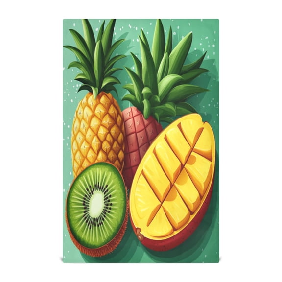 Pineapple Pattern Decorative Waffle Towel Kitchen Dishcloth 28x18in Multi-Use Tea Towel