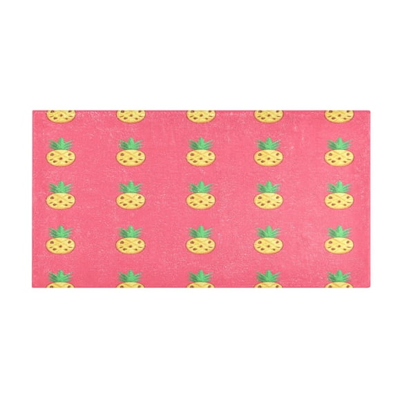 Pineapple Pattern Design 39x20" Bath Mat Carpet, Absorbent and Non-Slip for Kitchen or Bathroom, Quick-Drying