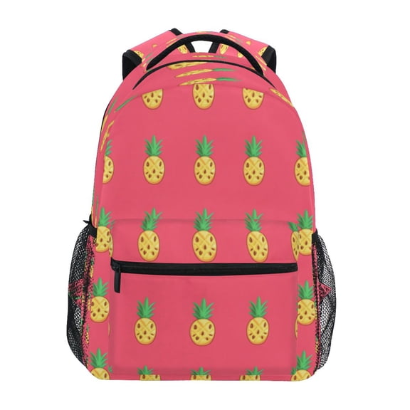 Pineapple Pattern Design Stylish Large Backpack 15L Self-Standing Durable Twill for School, Office and Travel Use
