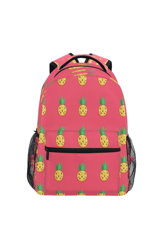 Pineapple Pattern Design Stylish Large Backpack 15L Self-Standing Durable Twill for School, Office and Travel Use