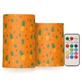 thumbnail image 1 of Pineapple Pattern Flameless LED Candle Set with Remote, Battery Operated Color Changing Pillar Candles, Set of 2, 1 of 7