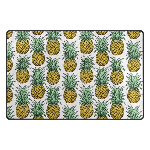 Pineapple Pattern Memory Foam Area Rug 31"x20" Non Slip, Absorbent, Fade Proof for Living Room, Bedroom, Office