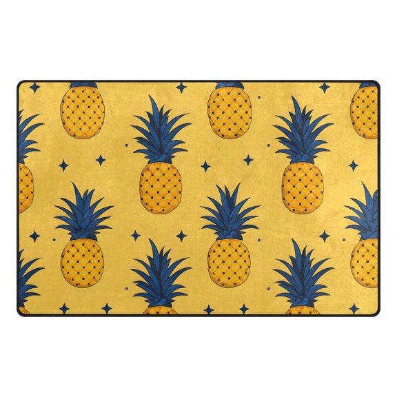 Pineapple Pattern Memory Foam Area Rug 31"x20" Non Slip, Absorbent, Fade Proof for Living Room, Bedroom, Office