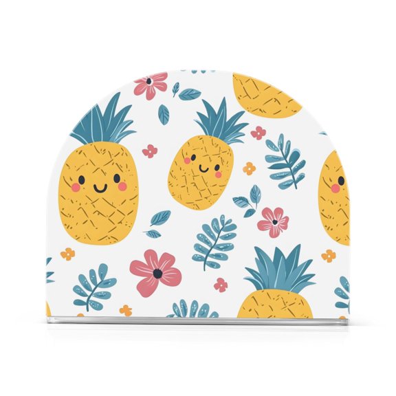 Pineapple Pattern Napkin Holder Acrylic Napkin Dispenser Clear Modern Tabletop for Kitchen Counter