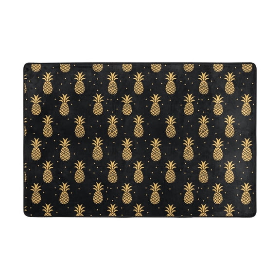 Pineapple Pattern Rug 72x48in Memory Foam Absorbent Non Slip Plush for Living Room Office Bedroom