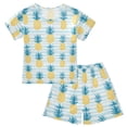 thumbnail image 1 of Pineapple Pattern Summer Pajama Set Soft Cotton Short Sleeve Sleepwear 2PCS Pajama Sets Breathable Lounge Set Size 5Y, 1 of 7