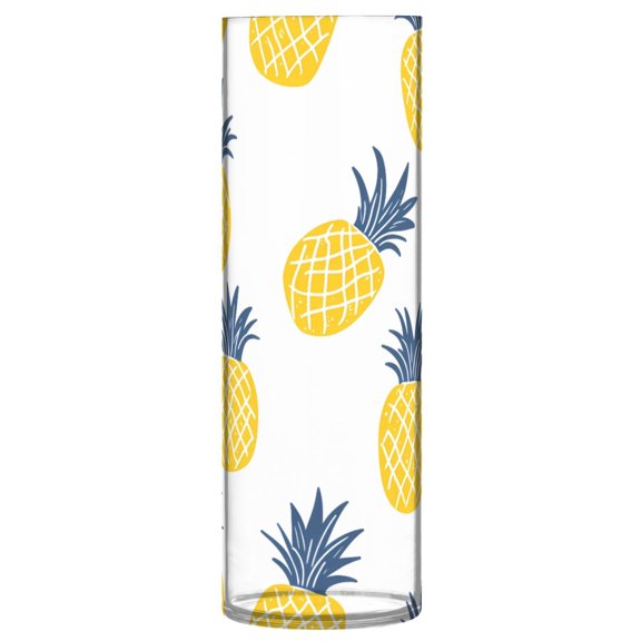 Pineapple Pattern Vase Flower Vase Clear Unbreakable Plastic Tall Decorative 11.8in