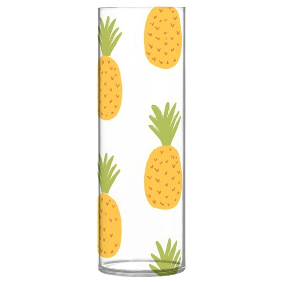 Pineapple Pattern Vase Flower Vase Clear Unbreakable Plastic Tall Decorative 11.8in