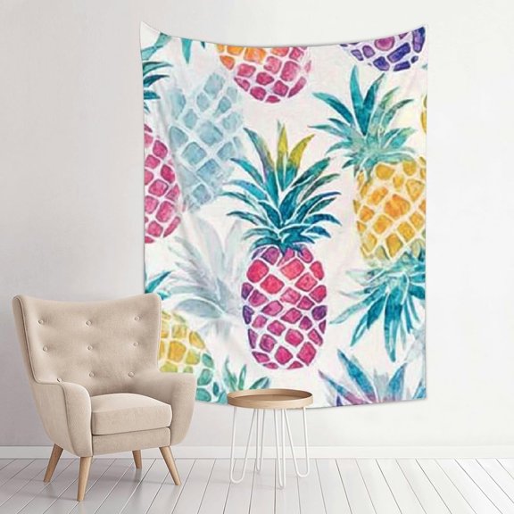 Pineapple Pattern Wall Hanging Tapestry 100% Polyester Decorative Wall Art for Bedroom and Living Room Aesthetic Home Decor 30x40 in