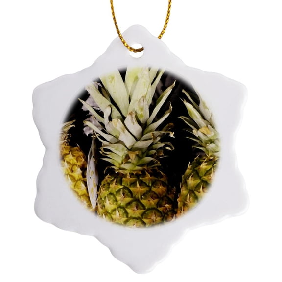 Pineapple Perch, 3 inch Snowflake Porcelain Ornament