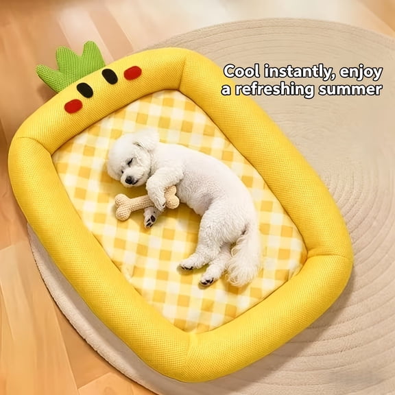 Pineapple Pet Cooling Mat for Cats Dogs Summer Bed Pad 3 Sizes