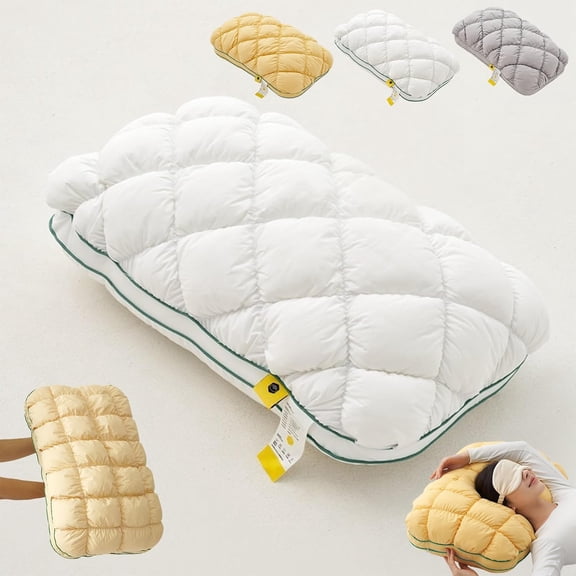 Pineapple Pillow, Cloud-Like Down Alternative Pillow with Balanced Softness & Support for Back and Side Sleepers