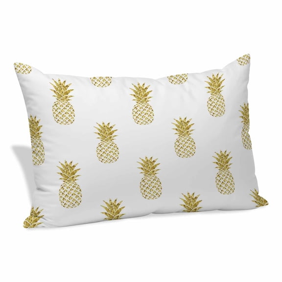 Pineapple Pillow Covers, Linen Long Throw Pillow Case, Modern Abstract Yellow Fruits Textured Holiday Pillow Protector Decorative Cushion Cover for Living Room/Bedroom 20" x 36"