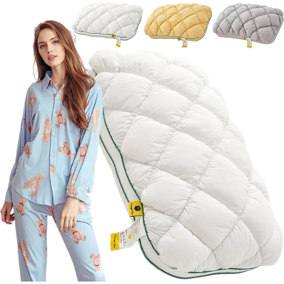 Pineapple Pillow, Pineapple Cloud-Like Down Pillow, Plush & Bounce, Balanced Softness +Support, Ideal for Back + Side Sleepers (White)