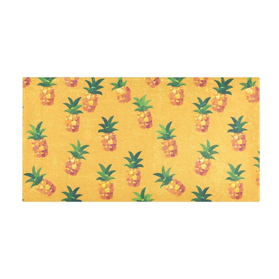Pineapple Pixel Bath Mat 39x20 Inch Soft Absorbent Non-Slip Plush Bathroom Rug for Floor