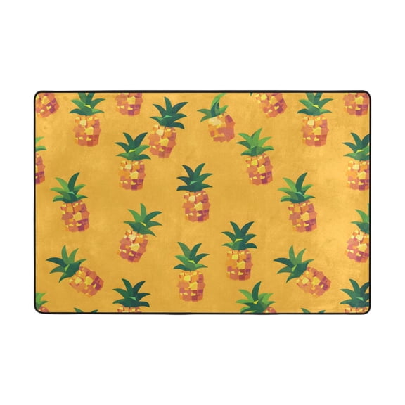 Pineapple Pixel Rug 36x24in Memory Foam Absorbent Non Slip Plush for Bathroom Kitchen Entryway