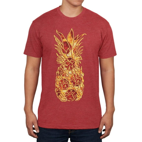 Pineapple Pizza Mens Soft T Shirt Vintage Red LG
