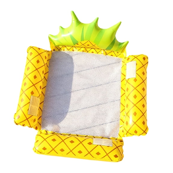 Pineapple Pool Float,Float Buddies,46×25 Inch Inflatable Pool Floats With Mesh Bottom,Fruit Patterns 4 Tube Floating Floating Mat Chair Bed For Adults.(Pineapple)