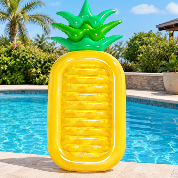 Pineapple Pool Float Raft Summer Beach Swimming Large Pool Floatie Inflatable Lounge Lounger Party Water Toys Raft for Adults 76"