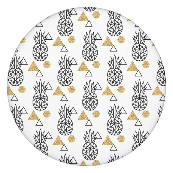 Pineapple Print Tablecloth Yellow Tropical Fruit Pattern Hawaiian Aesthetic Style Summer Dining Room Cover