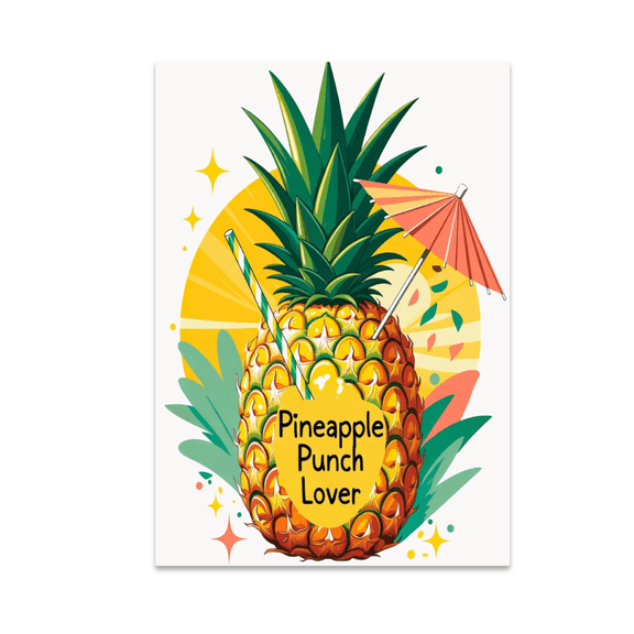 Pineapple Punch Lover Tropical Art - Tiki Bar Enthusiast - 13x19 Poster Print