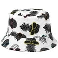 thumbnail image 1 of Pineapple Reversible Bucket Hat For Men Women Summer Travel Beach Outdoor Fishing Hat 100% Cotton - J903-White, 1 of 3
