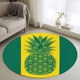 thumbnail image 1 of Pineapple Round Living Room Rugs 4 ft, Summer Beach Washable Area Rug with Non-Slip Sturdy Edge Binding Round Carpet for Entryway Kitchen Bedroom Bathroom, 1 of 9