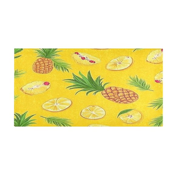 Pineapple Seamless Pattern 39x20" Bath Mat Carpet, Absorbent and Non-Slip for Kitchen or Bathroom, Quick-Drying