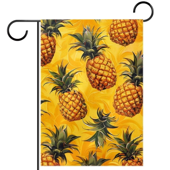 Pineapple Seamless Pattern Double Sided Garden Flag Decorative Weather Resistant Yard Flag, Large DIY Vertical Flag for Farmhouse Patio Lawn, 28x40 Inch