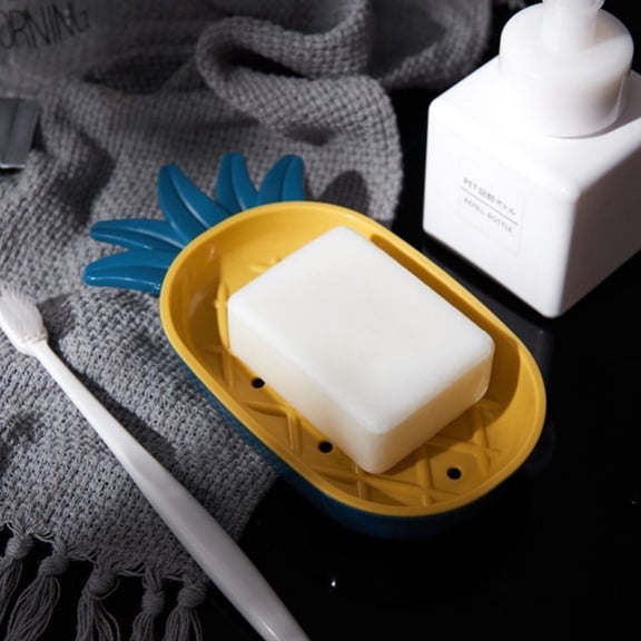 This Pineapple-Shaped Double Soap Dish Is Soft, Easy To Clean, and Removable. Its Cute Pineapple Shape Makes It Ideal for Home Use, Bathrooms, Showers, and Soap Stations
