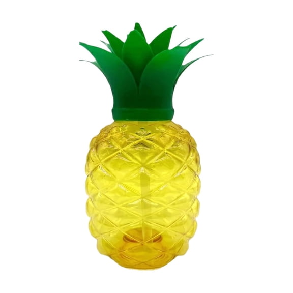 Pineapple Shaped Fruit Cup with Creative Cartoon Design, Ins Style Novelty Drinkware for Parties and Home Decor, Unique Tropical Theme Water Cup, Yellow