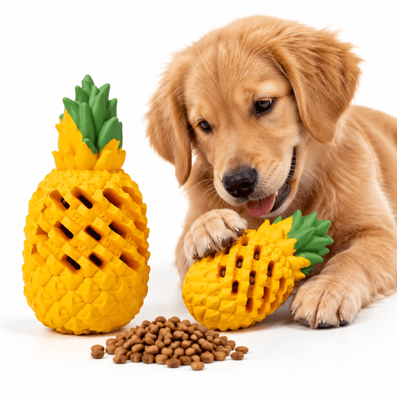Pineapple-Shaped Heavy-Duty Rubber Dog for Aggressive Large Breeds