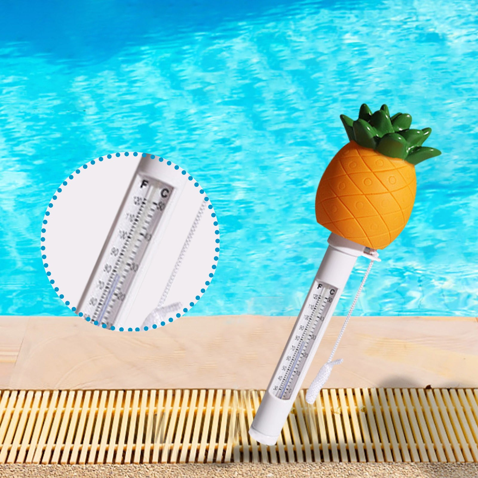 Pineapple Shaped Pool Floating Water Temperature Gauge For Swimming