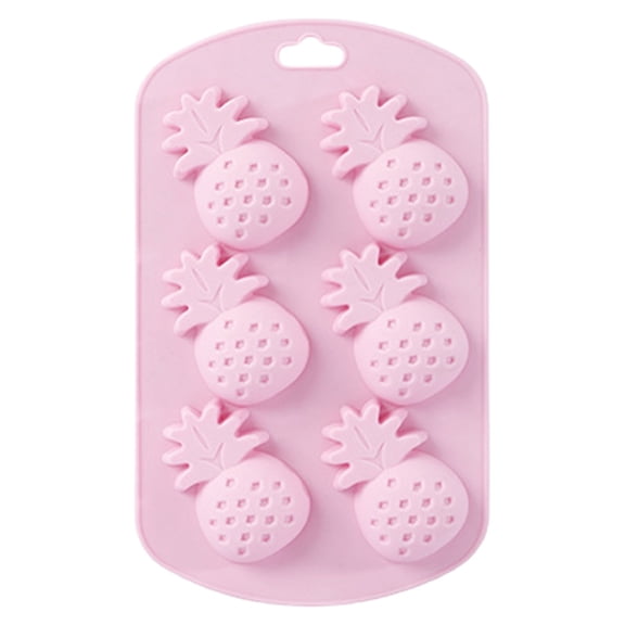 Pineapple Shaped Silicone Ice Mold, Torqee Reusable Gummy Candy Mold, 6-Cavity Easy-Release Tray, for Home Kitchen, Ice Cubes, Candy Making and Cake Decor, Green
