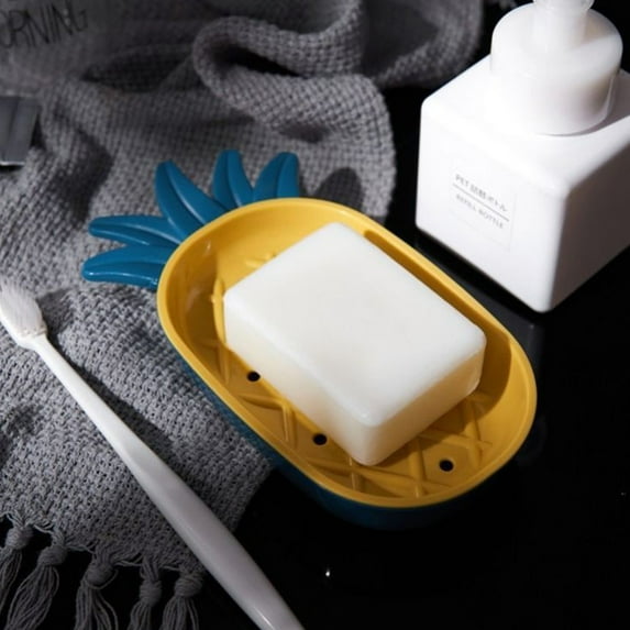 Bathroom Accessories for Home Pineapple Shaped Soap Tray with Detachable Easy To Clean Cute Kitchen Bath Countertop Organizer for Soap and Beauty Bar