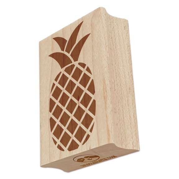 Pineapple Silhouette Rectangle Rubber Stamp Stamping Scrapbooking Crafting - Small 1.7in