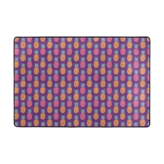 Pineapple Silhouette Rug 72x48in Memory Foam Absorbent Non Slip Plush for Living Room Office Bedroom