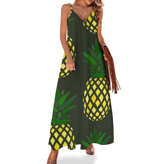 Pineapple Sleeveless Dress Loose Women's Dress Dresses Luxury Evening Dresses