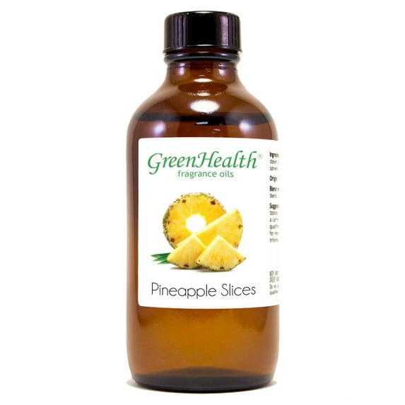 Pineapple Slices Fragrance Oil - 4 fl oz - Amber Glass Bottle w/ Cap - GreenHealth