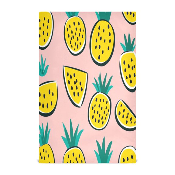 Pineapple Slices Pattern Kitchen Towels Dishcloth Decorative Waffle Towels Multi Use Tea Towel Dish Cloths 28x18in