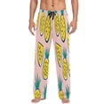 thumbnail image 1 of Pineapple Slices Pattern Men's Lightweight Pajama Bottoms Stretch Elastic Waist Side Pockets Spring Fall, 1 of 7
