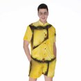 thumbnail image 1 of Pineapple Slices Short Sleeve Men'S Rompers, Pineapple Aloha Tropical Fruits Hawaiian Casual Summer Jumpsuits Outfit, 1 of 4