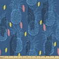 thumbnail image 1 of Ambesonne Pineapple Fabric by the Yard Upholstery, Exotic Ananas Patterns, 10 Yards, Night Blue Sea Blue, 1 of 4