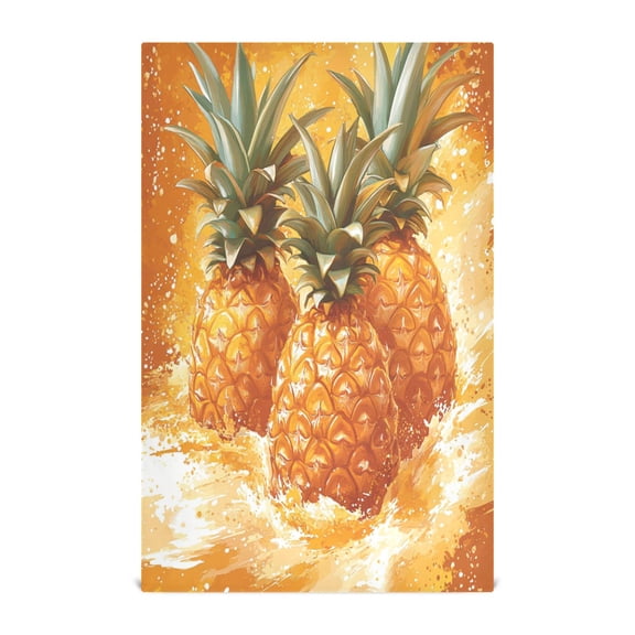 Pineapple Splash Art Decorative Waffle Towel Kitchen Dishcloth 28x18in Multi-Use Tea Towel