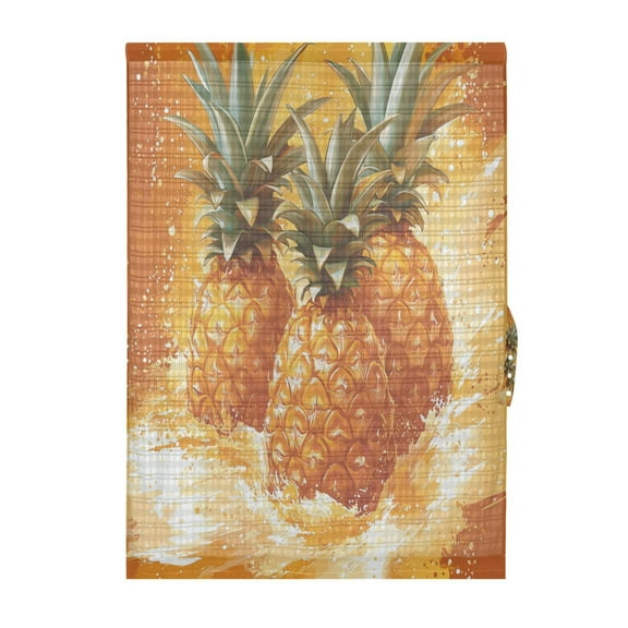 Pineapple Splash Art Door Curtain 25x40in Privacy Mesh with UV Protection Tie Back Rod Pockets