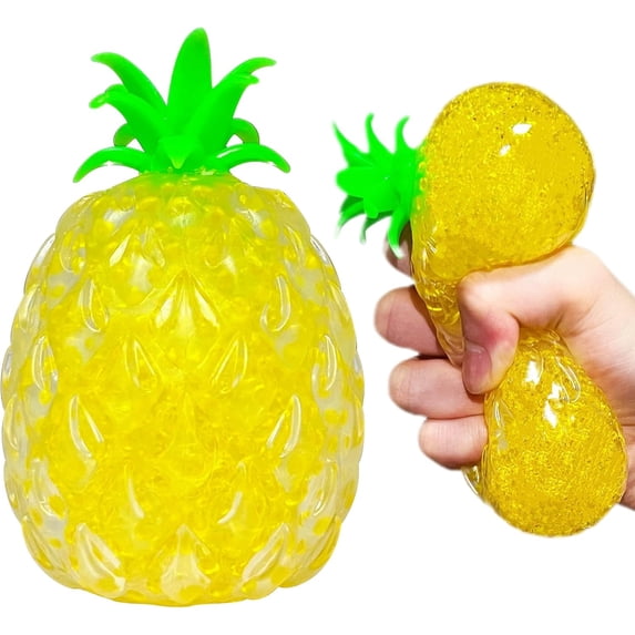 Pineapple Squishy Stress Balls (1 Pack) Stretchy Fruit Stress Relief Squishy Ball for Adults, Vase Filler, Home Decoration, Ideal for Relax, Focus, Christmas Decoration, Easter Basket Stuffers