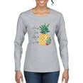 thumbnail image 1 of Pineapple Stand Tall Wear Crown And Stay Sweet Inside Arty Inspirational Pop Culture Womens Graphic Long Sleeve T-Shirt, Heather Grey, Medium, 1 of 3