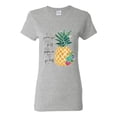 thumbnail image 1 of Pineapple Stand Tall Wear Crown And Stay Sweet Inside Arty Inspirational Pop Culture Womens Graphic T-Shirt, Heather Grey, 3XL, 1 of 3