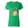 thumbnail image 1 of Pineapple Stand Tall Wear Crown And Stay Sweet Inside Arty Inspirational Pop Culture Womens Graphic T-Shirt, Kelly, 3XL, 1 of 3