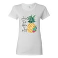 thumbnail image 1 of Pineapple Stand Tall Wear Crown And Stay Sweet Inside Arty Inspirational Pop Culture Womens Graphic T-Shirt, White, Large, 1 of 3